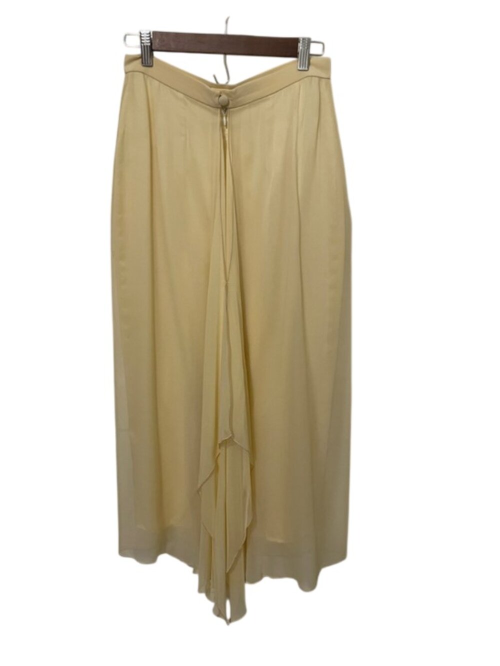 Maria Pinto Silk Draped Maxi Skirt Size 8 Mimosa Champagne Yellow Formal USA